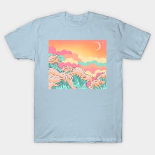 Aesthetic Pastel Sunset Scene T-Shirt